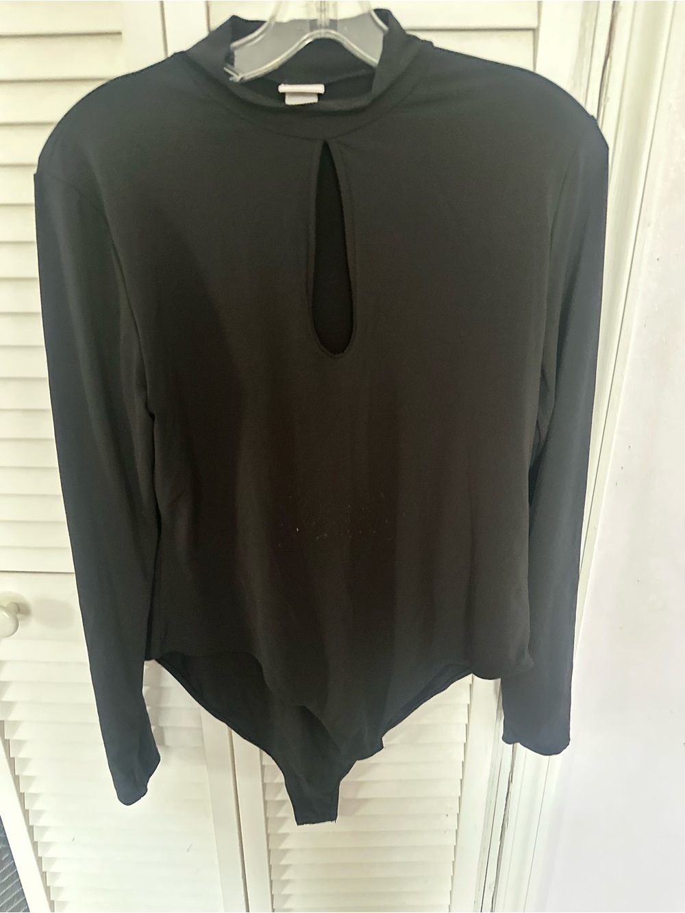 H&M Black Long-Sleeve Keyhole Bodysuit